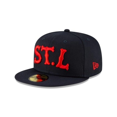 Red St. Louis Cardinals Hat - New Era MLB Ligature 59FIFTY Fitted Caps USA4052176